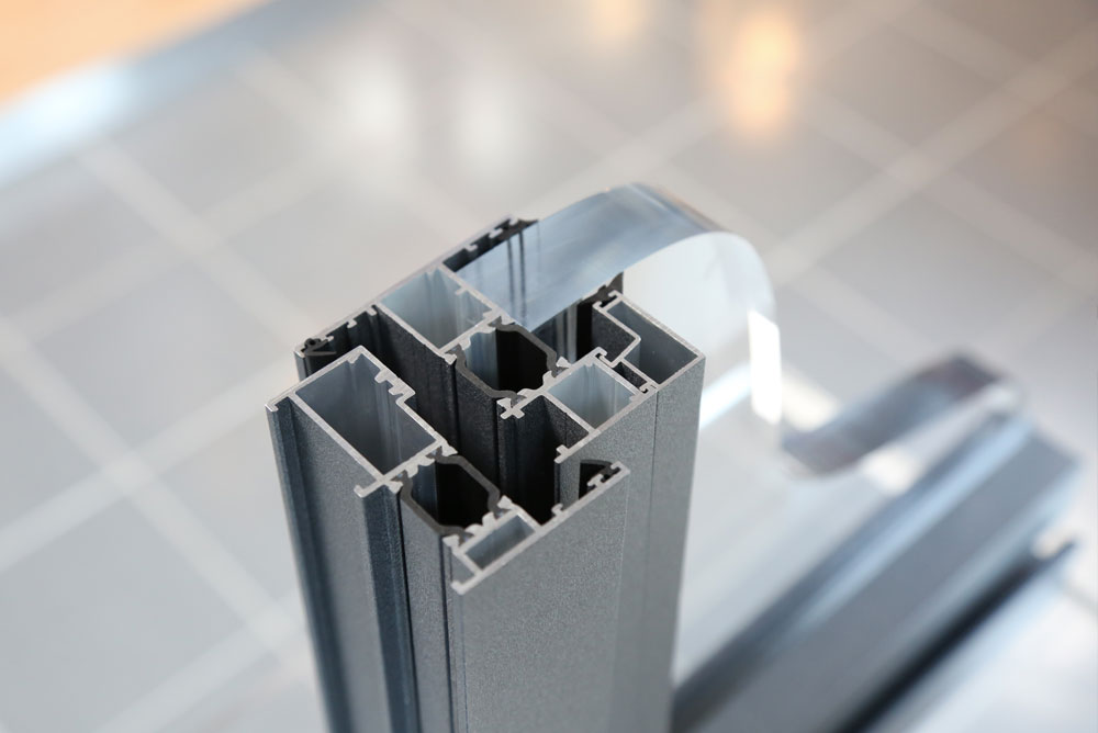 Cross section of aluminium framework