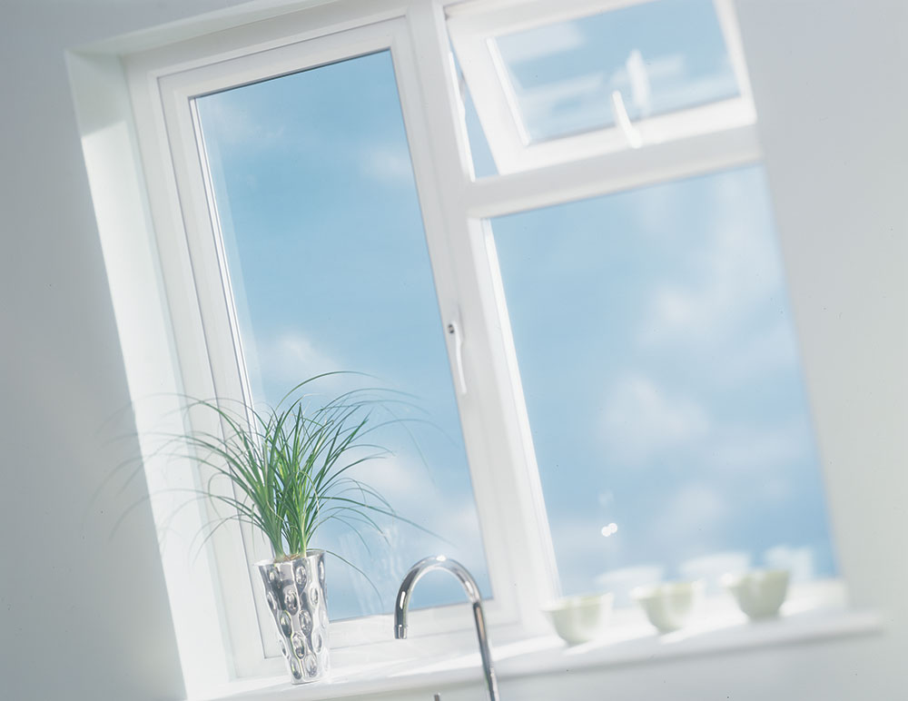 Chamfered uPVC casement window