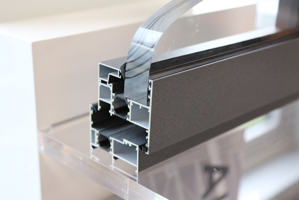 Cross section of aluminium framework
