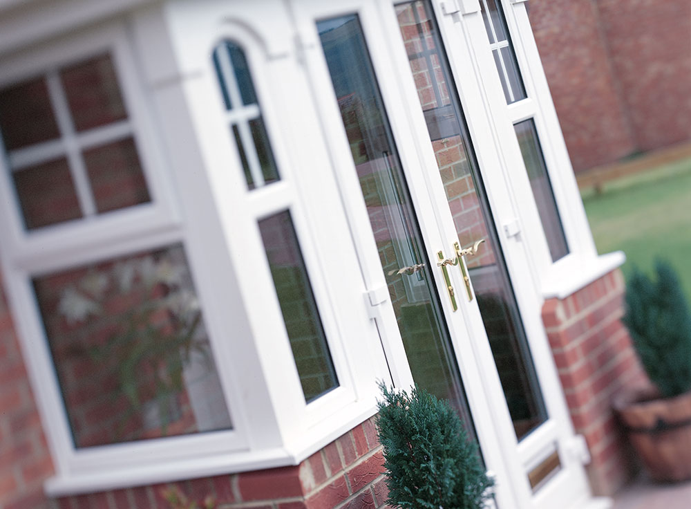 tilted angle of a rehau uPVC door for a residential home