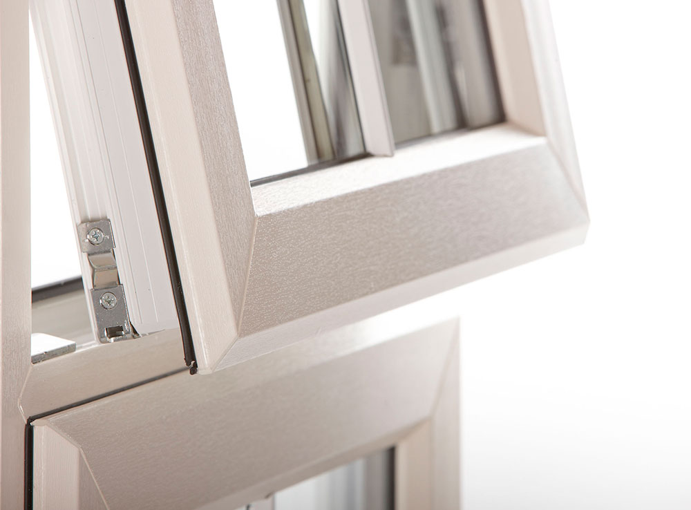 close up image of a rehau uPVC window frame