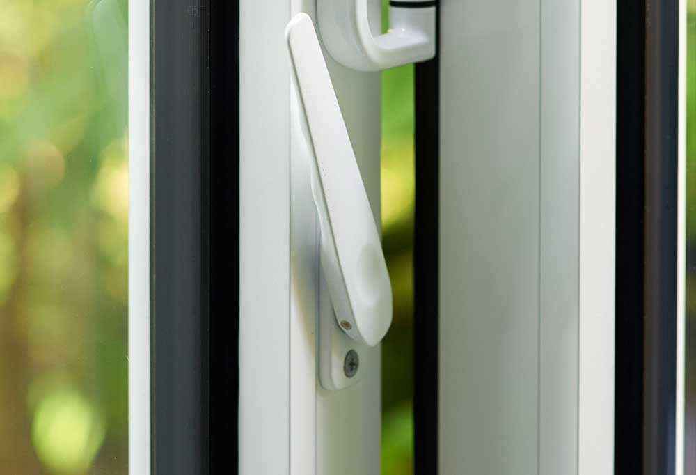 close up of handle for bi-folding doors