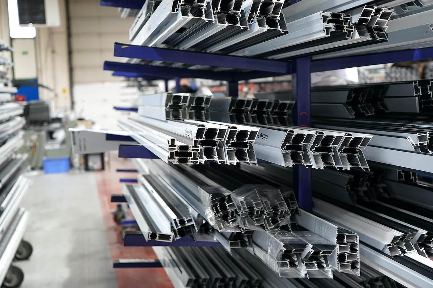 interior image of the stock for the aluminium frames